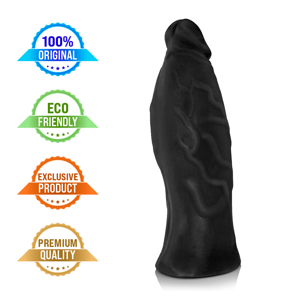 JATOBÃO - GIANT THICK FLEXIBLE REALISTIC PENIS - BLACK - 27 X 8 CM