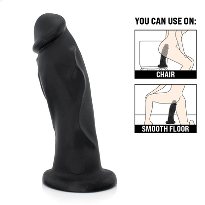 JEBA - GIANT THICK FLEXIBLE REALISTIC PENIS - BLACK - 33.5 X 9.2 CM