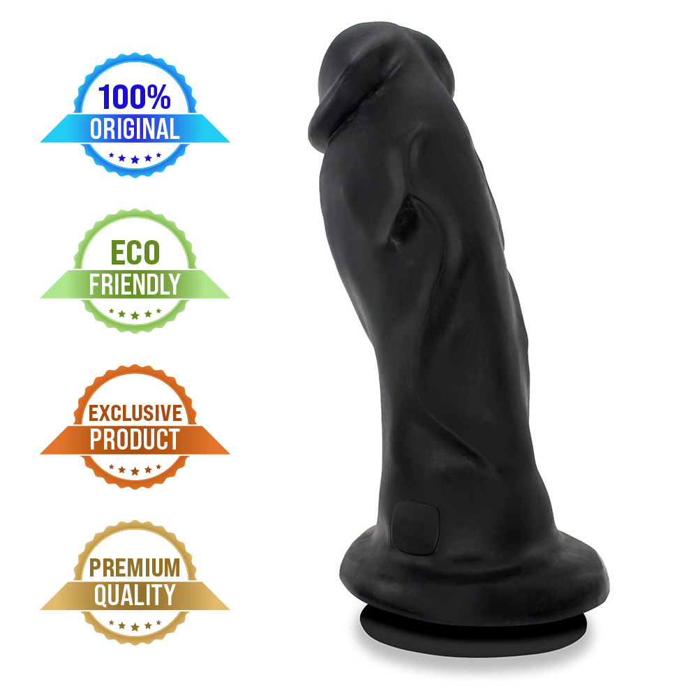 IMENSO - GIANT THICK FLEXIBLE REALISTIC PENIS WITH SUCTION CUP - BLACK - 39 X 11.6 CM