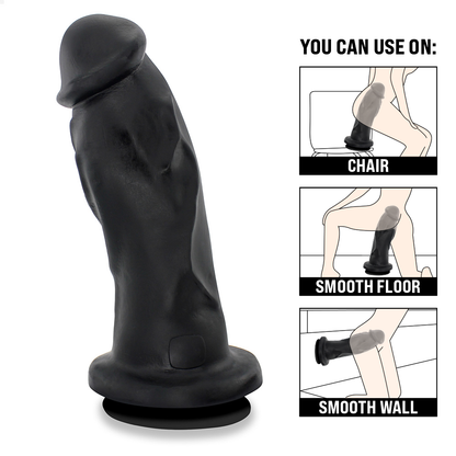 IMENSO - GIANT THICK FLEXIBLE REALISTIC PENIS WITH SUCTION CUP - BLACK - 39 X 11.6 CM